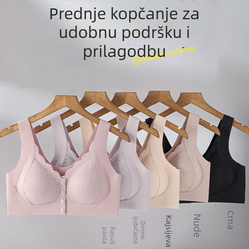 Dojiljni grudnjak u stilu veste, bezšivan, s prednjim kopčanjem, prozračan, 3/4 košarice s pjenastom podlogom