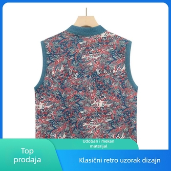 Ženski Chenille toplinski prsluk, duga verzija, polo ovratnik, prednje vezanje, smjesa spandexa, punilo od akrilne vate, proljeće 2025