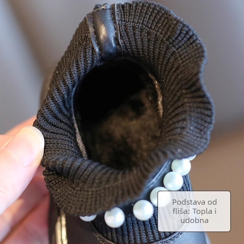 Dječje cipele za djevojčice u stilu princeze s gornjim dijelom od mikrovlakna, gumom, Velcro zatvaračem, umetkom od umjetne vune, za dob 0–3 godina