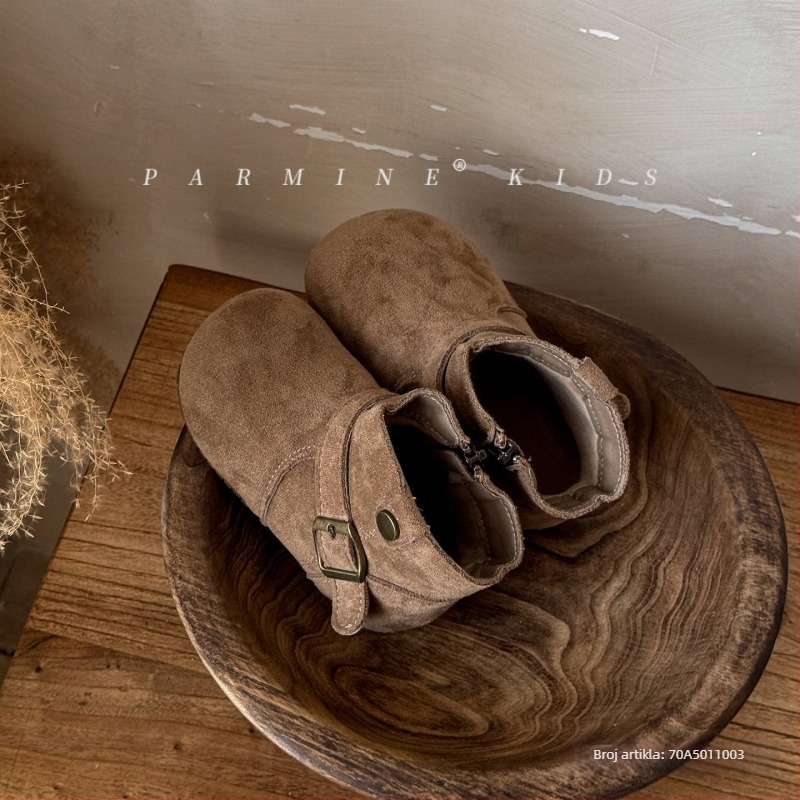 Dječje djevojačke debeli pamuk zimske čizme za snijeg s toplom podstavom, Birkenstock-stil kožne čizme