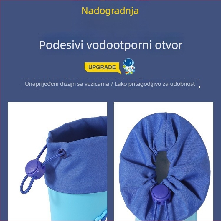 Dječje kišne čizme za dječake, vodootporne, protuklizne, s elastičnim otvorom, uzrast 1–9 godina.
