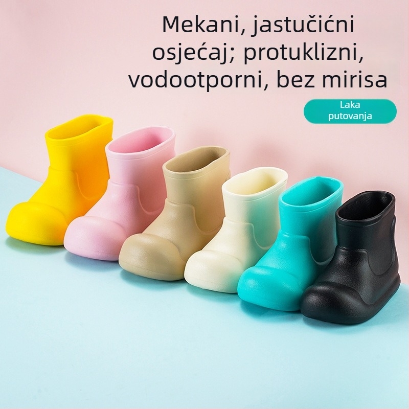 Dječje EVA čizme za kišu, karikaturna uzorak u pastelnim makaron bojama, vodootporne