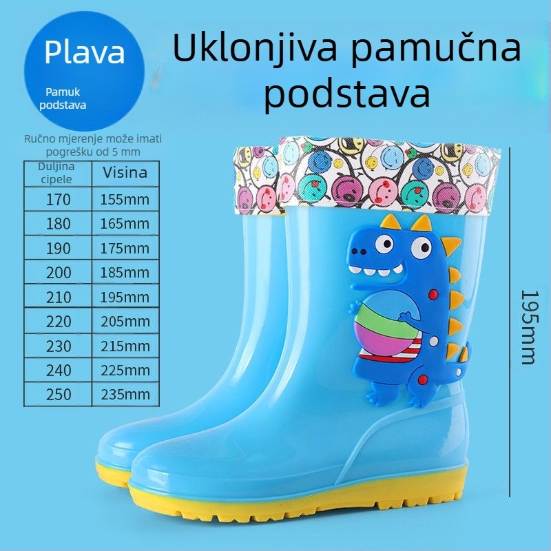 Dječje čizme za kišu s crtežem, protivklizne, vodootporne, srednje visine, za dječake i djevojčice