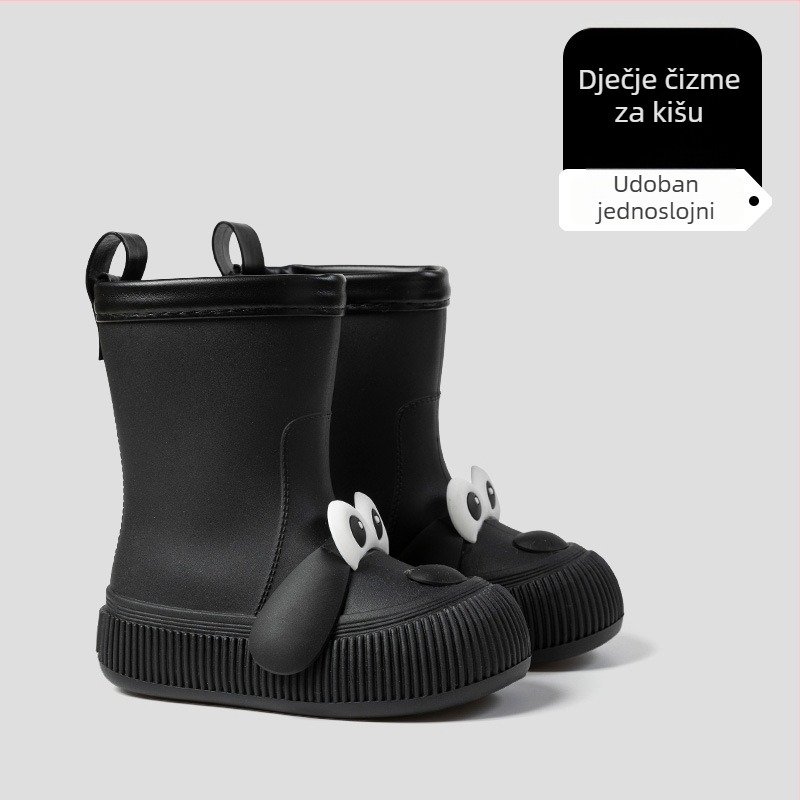 Dječje čizme za kišu s crtanim štenčetom, unisex, vodootporne PVC, flis podstava, mekana potplata