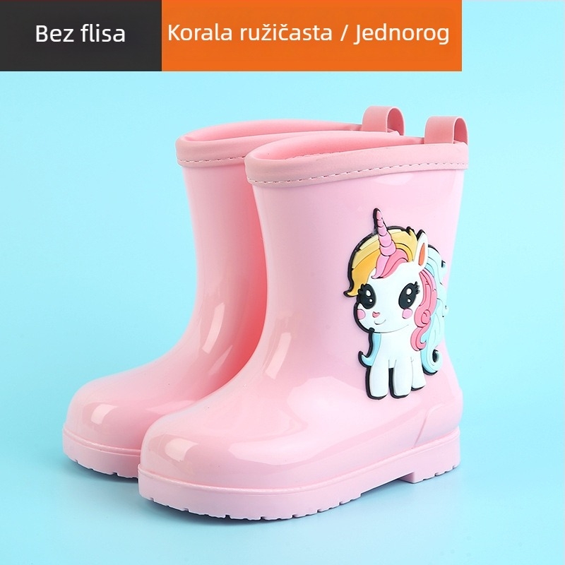 Dječje kišne čizme PVC-a s cartoon uzorkom, cijele godine, za dob 4–16 godina