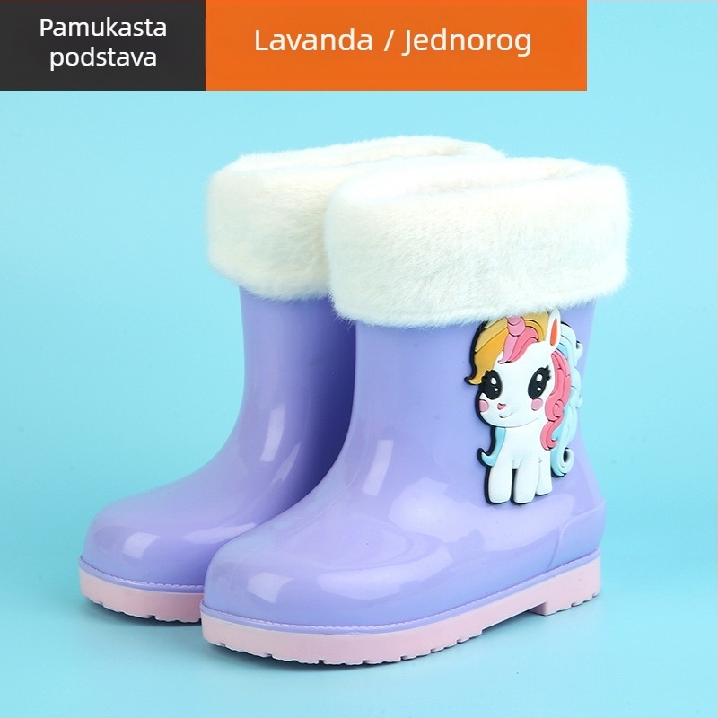 Dječje kišne čizme PVC-a s cartoon uzorkom, cijele godine, za dob 4–16 godina