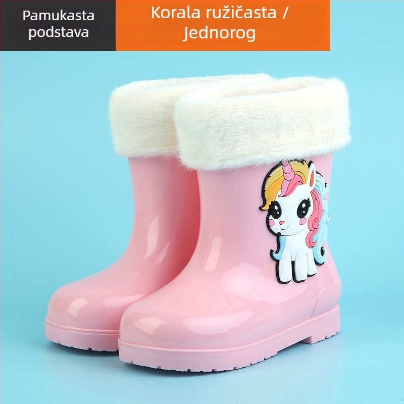 Dječje kišne čizme PVC-a s cartoon uzorkom, cijele godine, za dob 4–16 godina