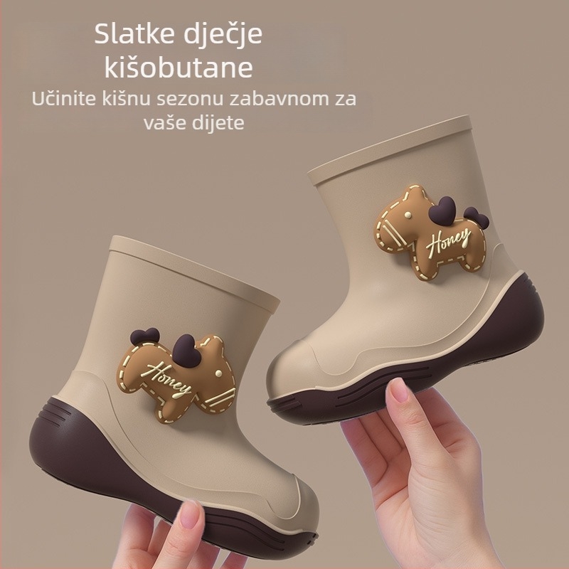 Dječje PVC čizme za kišu s karikaturskim uzorkom, sve sezone, s uklonjivom podstavom, unisex, za uzrast 1–12 godina