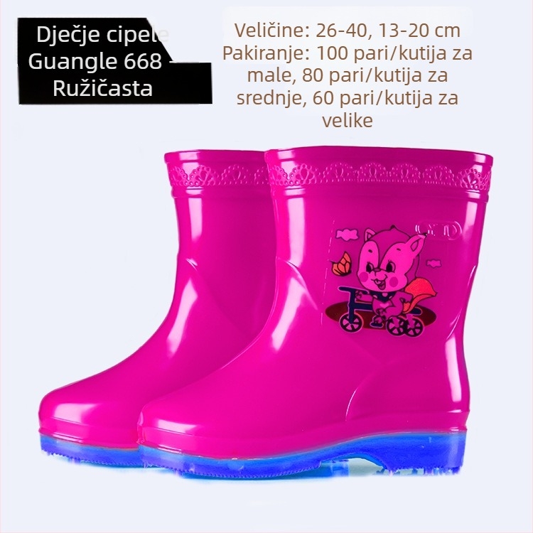Nova moderna dječja kišna čizma od PVC-a, niski pet, crtani uzorak, za sva godišnja doba