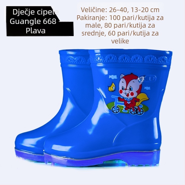 Nova moderna dječja kišna čizma od PVC-a, niski pet, crtani uzorak, za sva godišnja doba