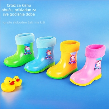 Dječje čizme za kišu s karikaturnim uzorkom, PVC gornji dio, niski potpetica 1–3 cm, sve sezone, za djecu od 4 do 12 godina