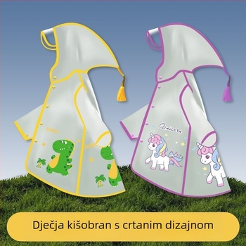 Dugi EVA kišni pončo za djevojčice 1–3 godine, školsko pončo, vodootporno