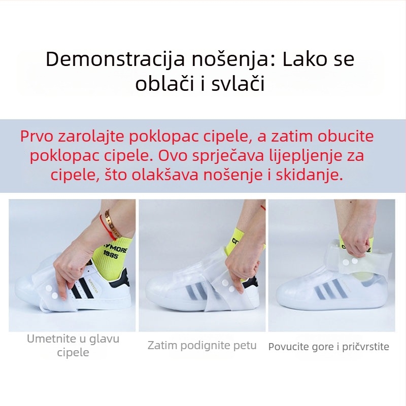 Vodootporne navlake za cipele za muškarce, žene i djecu; visoki otvor, debeli, protuklizni i otporni na habanje za kišne čizme.