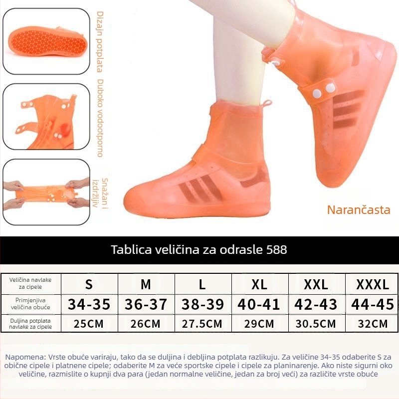 Vodootporne navlake za cipele za muškarce, žene i djecu; visoki otvor, debeli, protuklizni i otporni na habanje za kišne čizme.