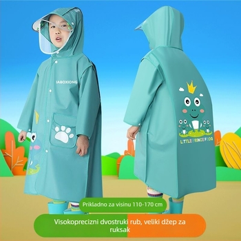 Dječje kišno pončo za osnovnoškolce, debeli i izdržljivi, otporni na kišu, za veće ruksake, unisex, novi model 2025