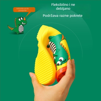 Dječje čizme za kišu s karikaturnim motivom, vodootporne, s flis podstavom, protuklizne, za vanjsku upotrebu