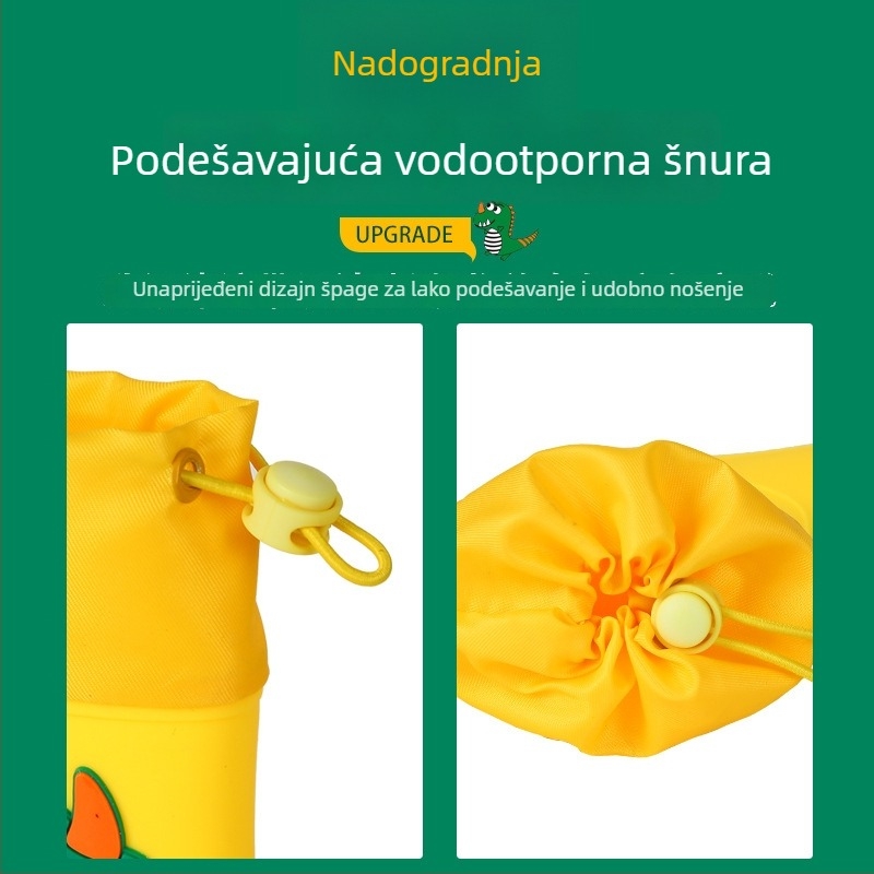 Dječje čizme za kišu s karikaturnim motivom, vodootporne, s flis podstavom, protuklizne, za vanjsku upotrebu