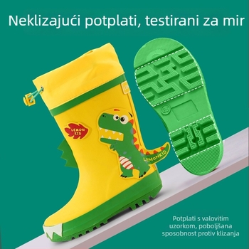 Lemonkid dječje gumene čizme za kišu s crtanim uzorkom, vodootporne, protuklizne, srednje visine, za djecu 7–12 godina