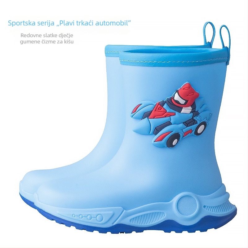 Star Foot Dječje cipele za kišu - 3D Cartoon dizajn, PVC gornji dio, gumene čizme za sve sezone, za dječake i djevojčice, uzrast 4-16 godina