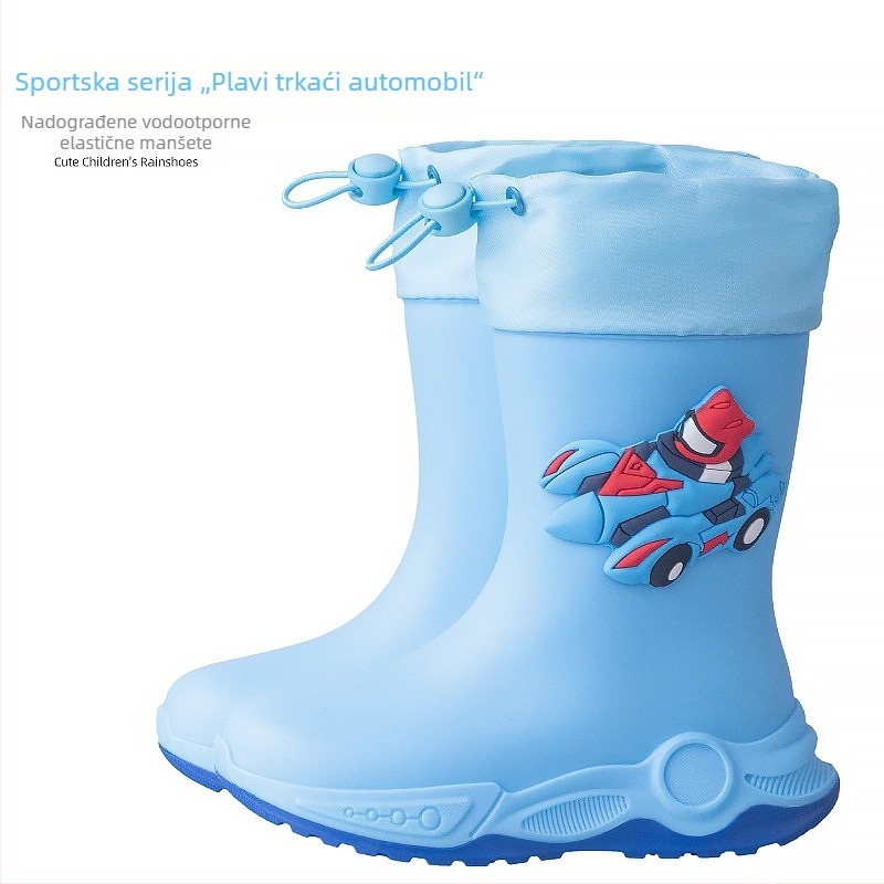 Star Foot Dječje cipele za kišu - 3D Cartoon dizajn, PVC gornji dio, gumene čizme za sve sezone, za dječake i djevojčice, uzrast 4-16 godina