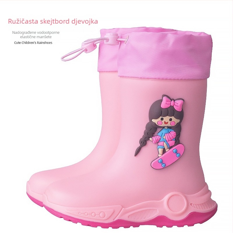 Star Foot Dječje cipele za kišu - 3D Cartoon dizajn, PVC gornji dio, gumene čizme za sve sezone, za dječake i djevojčice, uzrast 4-16 godina