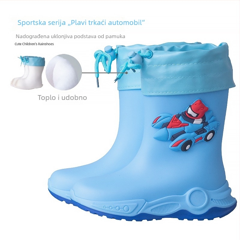 Star Foot Dječje cipele za kišu - 3D Cartoon dizajn, PVC gornji dio, gumene čizme za sve sezone, za dječake i djevojčice, uzrast 4-16 godina