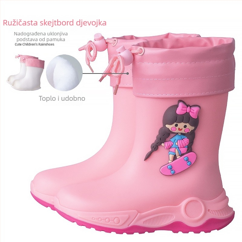 Star Foot Dječje cipele za kišu - 3D Cartoon dizajn, PVC gornji dio, gumene čizme za sve sezone, za dječake i djevojčice, uzrast 4-16 godina