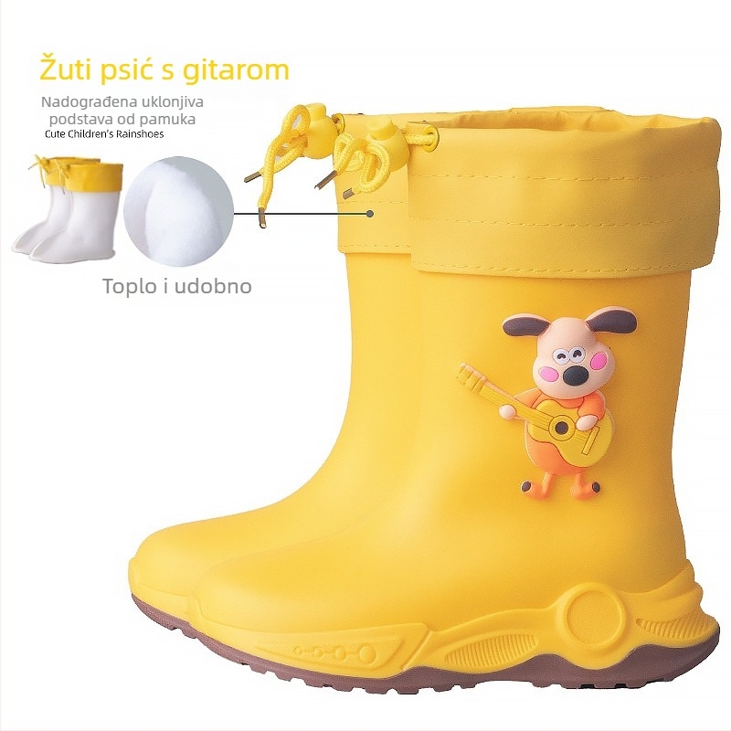 Star Foot Dječje cipele za kišu - 3D Cartoon dizajn, PVC gornji dio, gumene čizme za sve sezone, za dječake i djevojčice, uzrast 4-16 godina