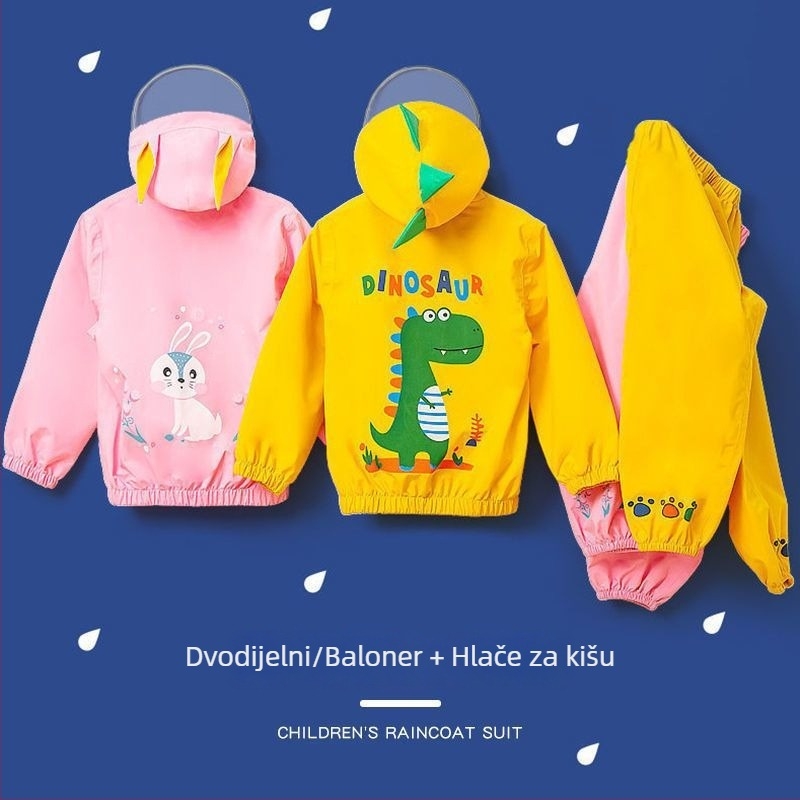Set kišnog odijela za djecu 3–7 godina s hlačama za kišu, unisex, za igru na otvorenom, potpuno vodootporno