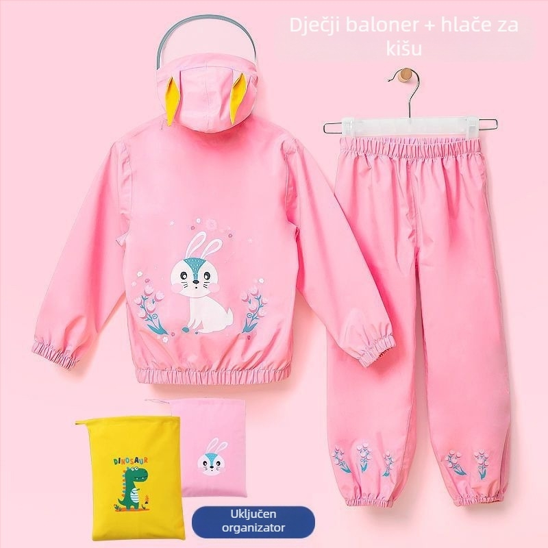 Set kišnog odijela za djecu 3–7 godina s hlačama za kišu, unisex, za igru na otvorenom, potpuno vodootporno