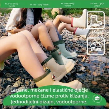 KK Tree dječje kišne čizme, unisex, ultralagane, vodootporne i protuklizne, za školu