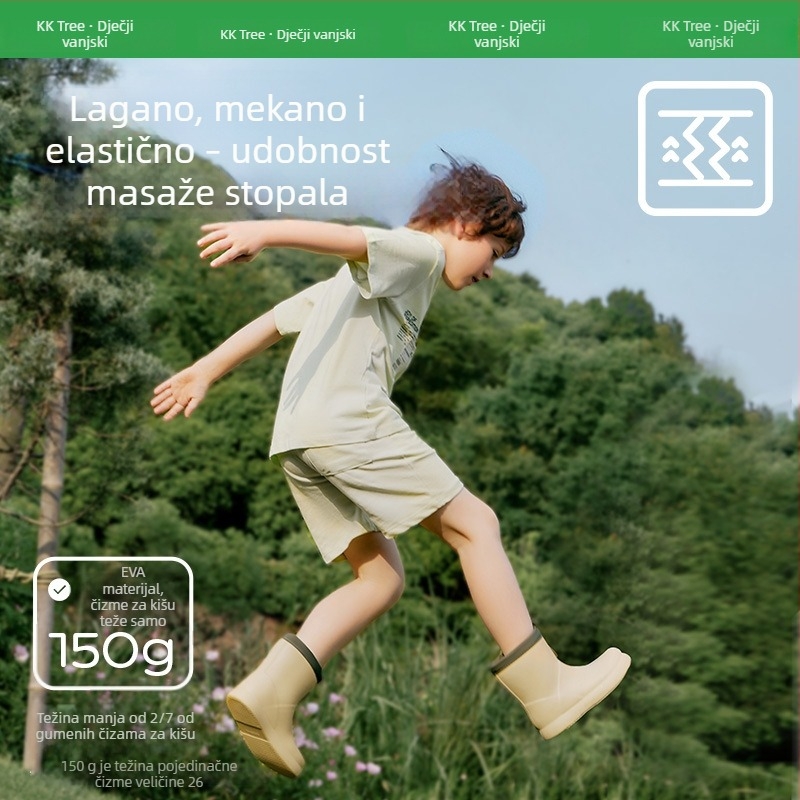 KK Tree dječje kišne čizme, unisex, ultralagane, vodootporne i protuklizne, za školu