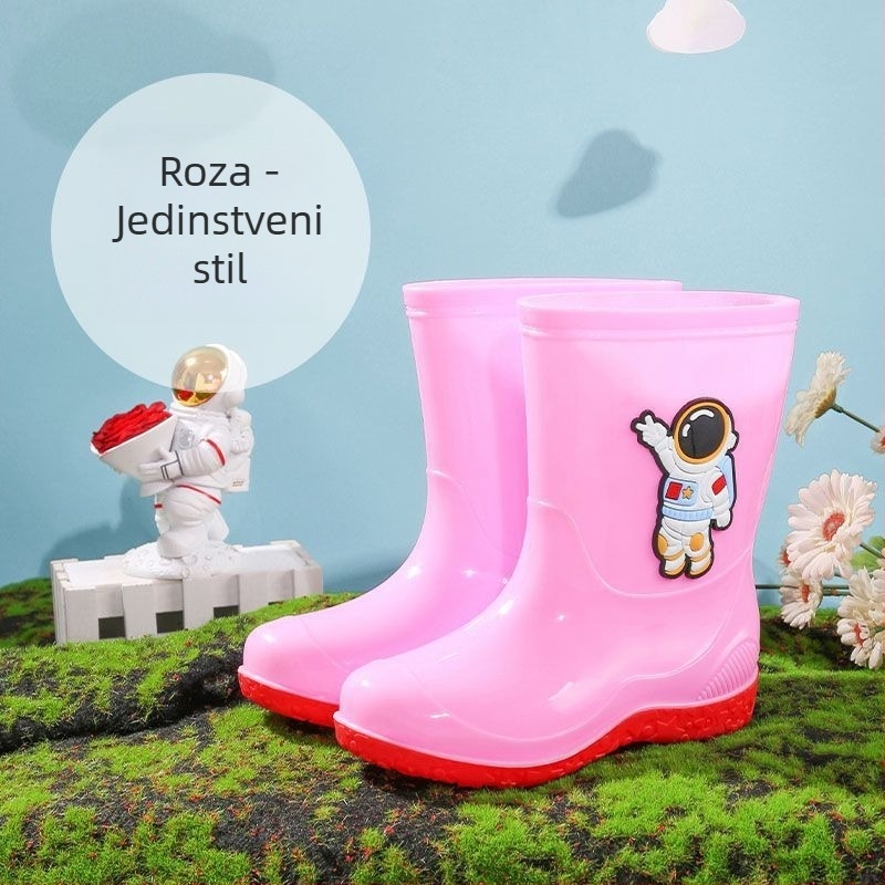 Dječje kišne čizme, cartoon uzorak, PVC gornji dio, četiri sezone, za uzrast 4–16 godina