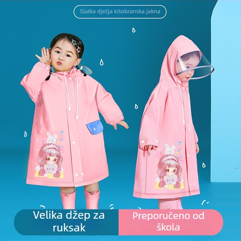 Dječji kišni pončo: vodootporno, EVA gornji dio, za dob 1–3 godina, za vrtić i školu