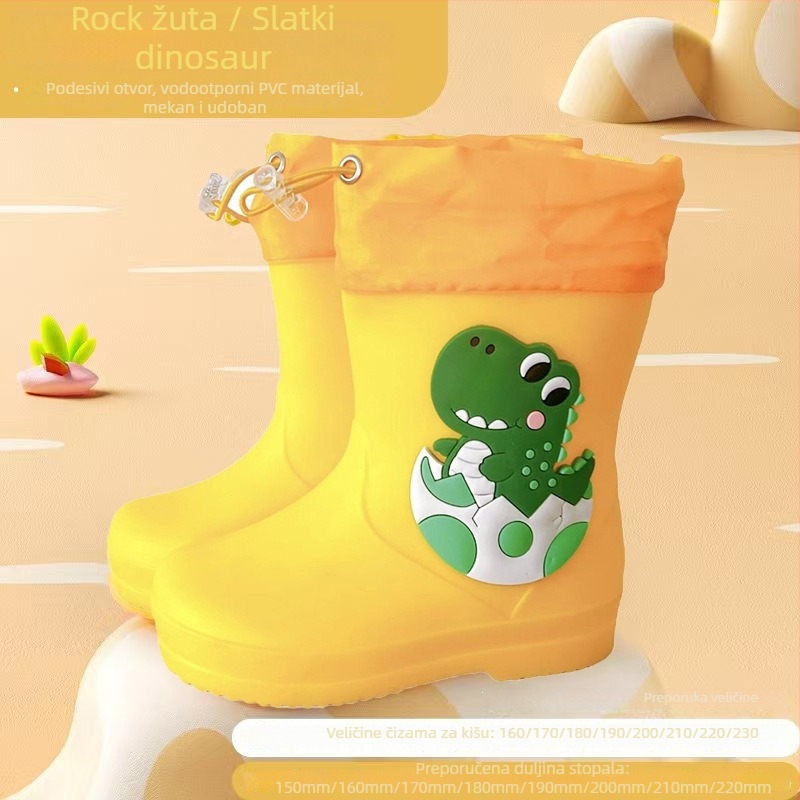 Dječje kišne čizme s cartoon dizajnom, vodootporne, unisex, za uzrast 1–12 godina, vodene cipele za plažu