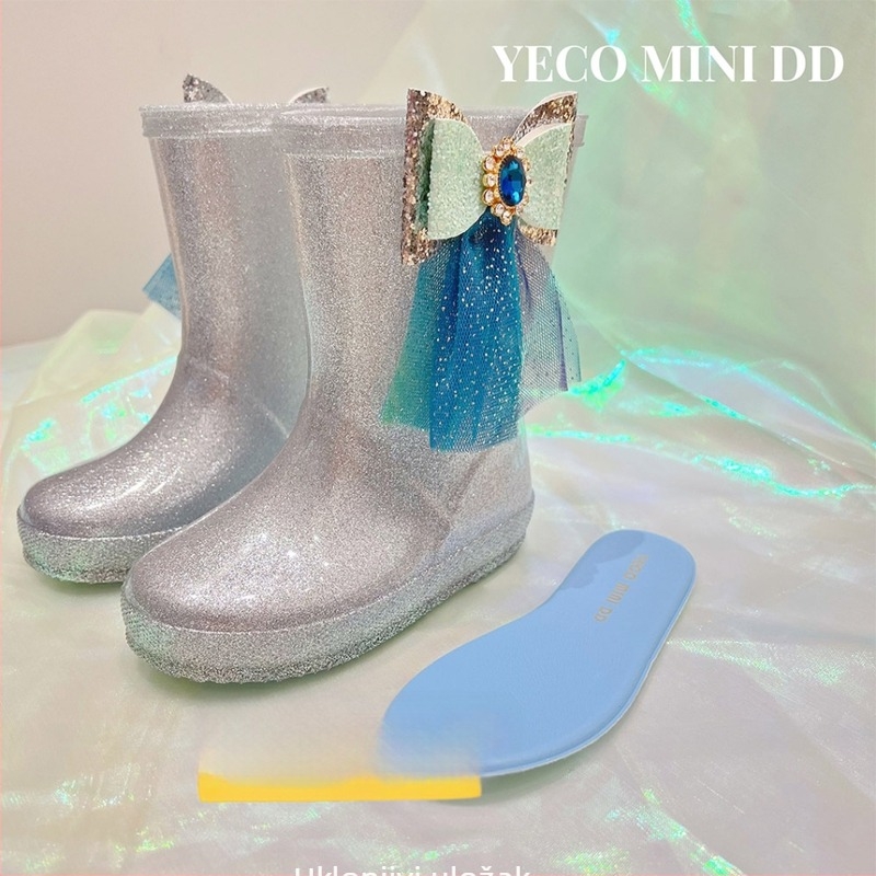 MINI DD Elsa princeza – Dječje čizme za kišu, vodootporne i protuklizne, PVC gornji dio, za djevojčice 1–6 godina