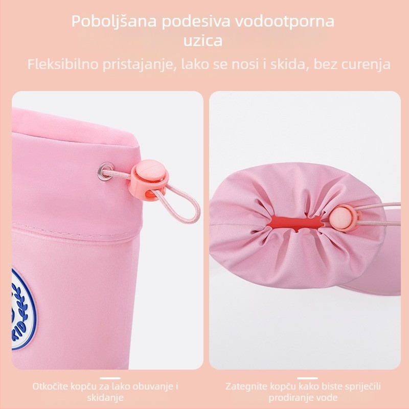 Dječje cipele za kišu od PVC-a, srednje visine, unisex, lagane, protuklizne, jednobojne, za uzrast 4–12 godina