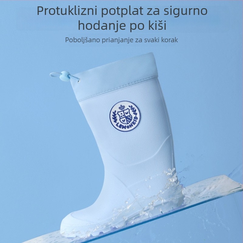 Dječje cipele za kišu od PVC-a, srednje visine, unisex, lagane, protuklizne, jednobojne, za uzrast 4–12 godina