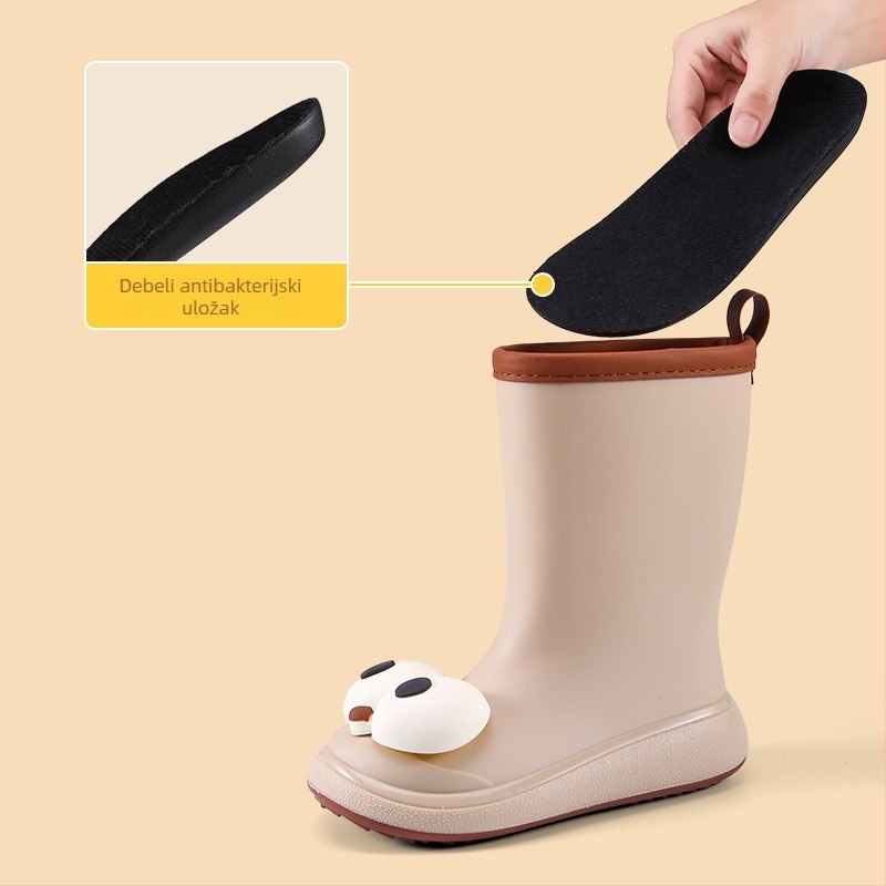 Dječje kišne čizme, gornji dio od PVC-a, srednje visine do potkoljenice, cartoon uzorak, unisex