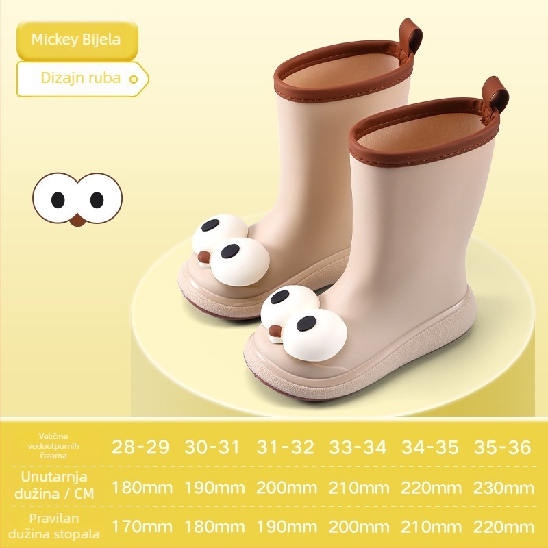 Dječje kišne čizme, gornji dio od PVC-a, srednje visine do potkoljenice, cartoon uzorak, unisex