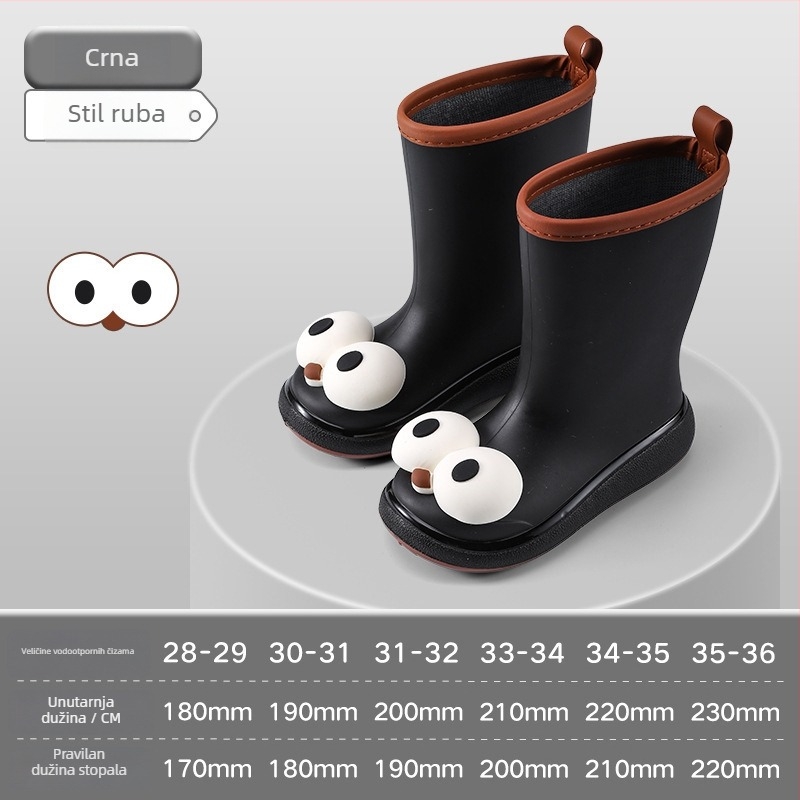 Dječje kišne čizme, gornji dio od PVC-a, srednje visine do potkoljenice, cartoon uzorak, unisex