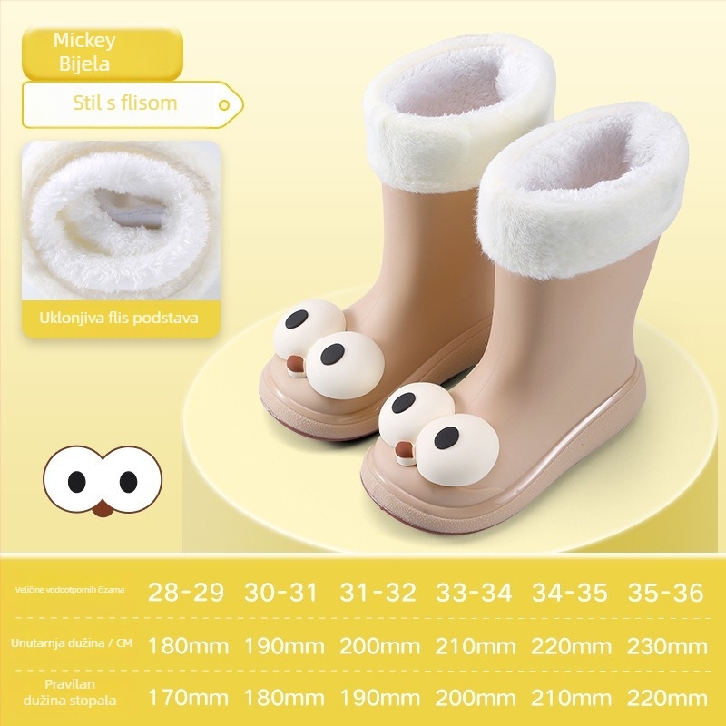 Dječje kišne čizme, gornji dio od PVC-a, srednje visine do potkoljenice, cartoon uzorak, unisex