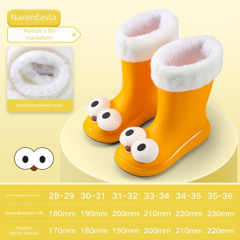 Dječje kišne čizme, gornji dio od PVC-a, srednje visine do potkoljenice, cartoon uzorak, unisex