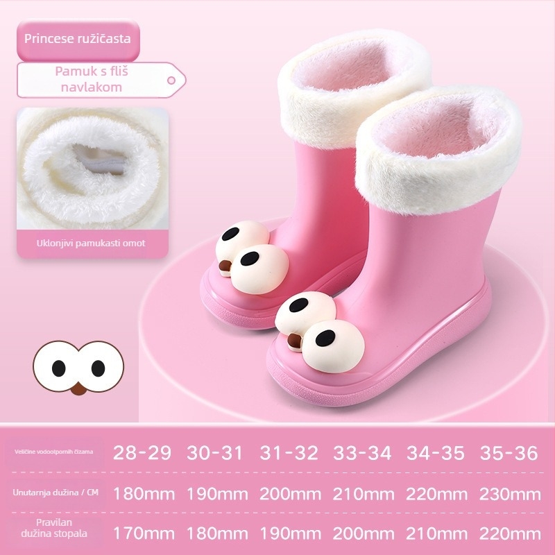 Dječje kišne čizme, gornji dio od PVC-a, srednje visine do potkoljenice, cartoon uzorak, unisex