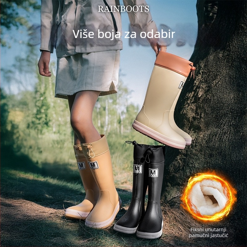 Kišne čizme za odrasle, gornji dio od PVC-a, srednja visina čizme, ravna potplata, vodootporne