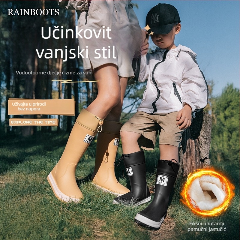 Kišne čizme za odrasle, gornji dio od PVC-a, srednja visina čizme, ravna potplata, vodootporne