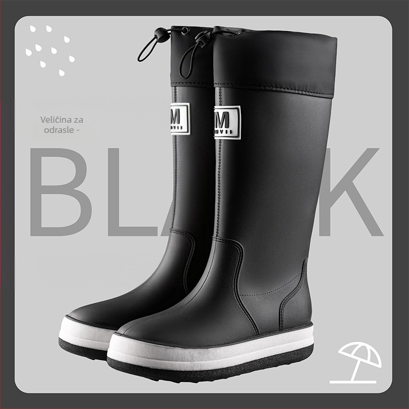 Kišne čizme za odrasle, gornji dio od PVC-a, srednja visina čizme, ravna potplata, vodootporne