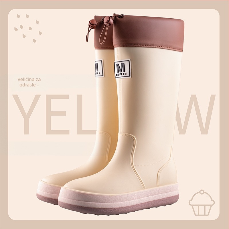 Kišne čizme za odrasle, gornji dio od PVC-a, srednja visina čizme, ravna potplata, vodootporne