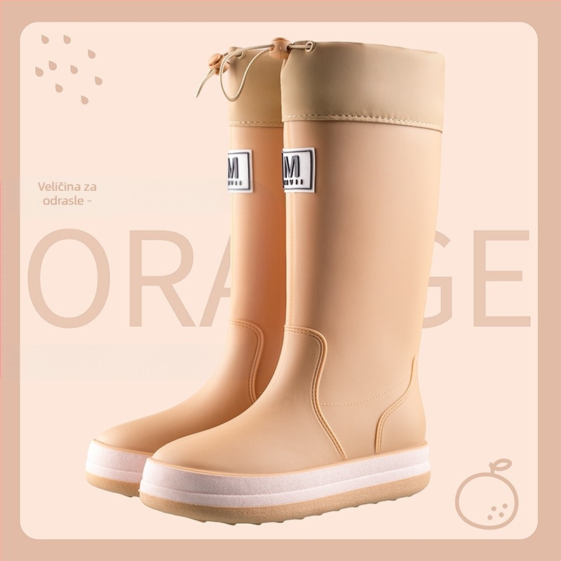 Kišne čizme za odrasle, gornji dio od PVC-a, srednja visina čizme, ravna potplata, vodootporne