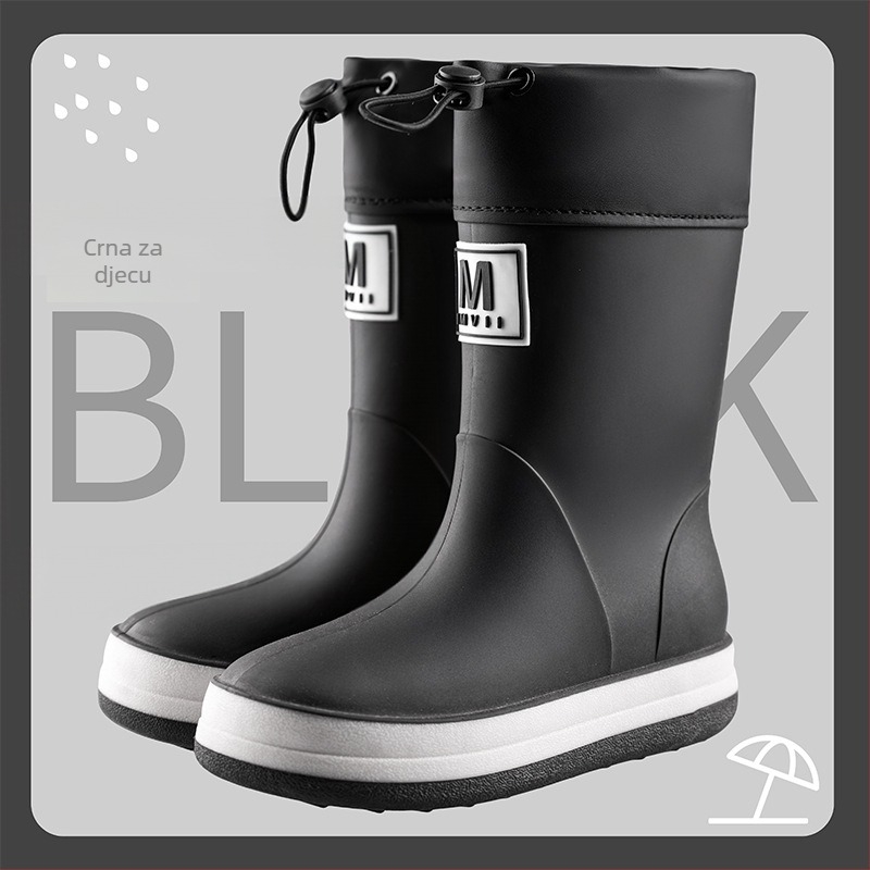 Kišne čizme za odrasle, gornji dio od PVC-a, srednja visina čizme, ravna potplata, vodootporne